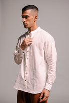 Vanilla Co - Linen Men's Band Collar Shirt - CiceroniMen ShirtsSaphed