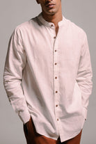 Vanilla Co - Linen Men's Band Collar Shirt - CiceroniMen ShirtsSaphed