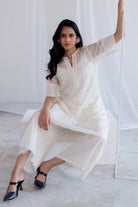 Vanilla Foliage Applique Kurta Set - CiceroniKurta Set, Everyday WearSilai Studio