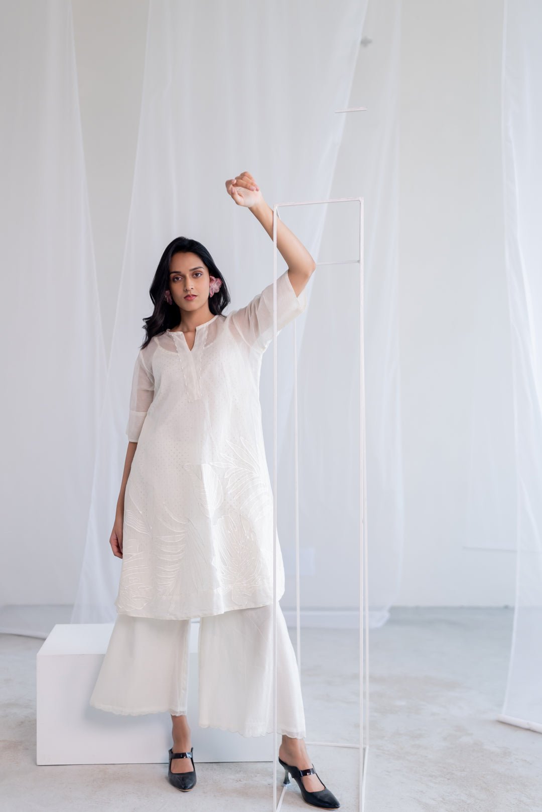 Vanilla Foliage Applique Kurta Set - CiceroniKurta Set, Everyday WearSilai Studio