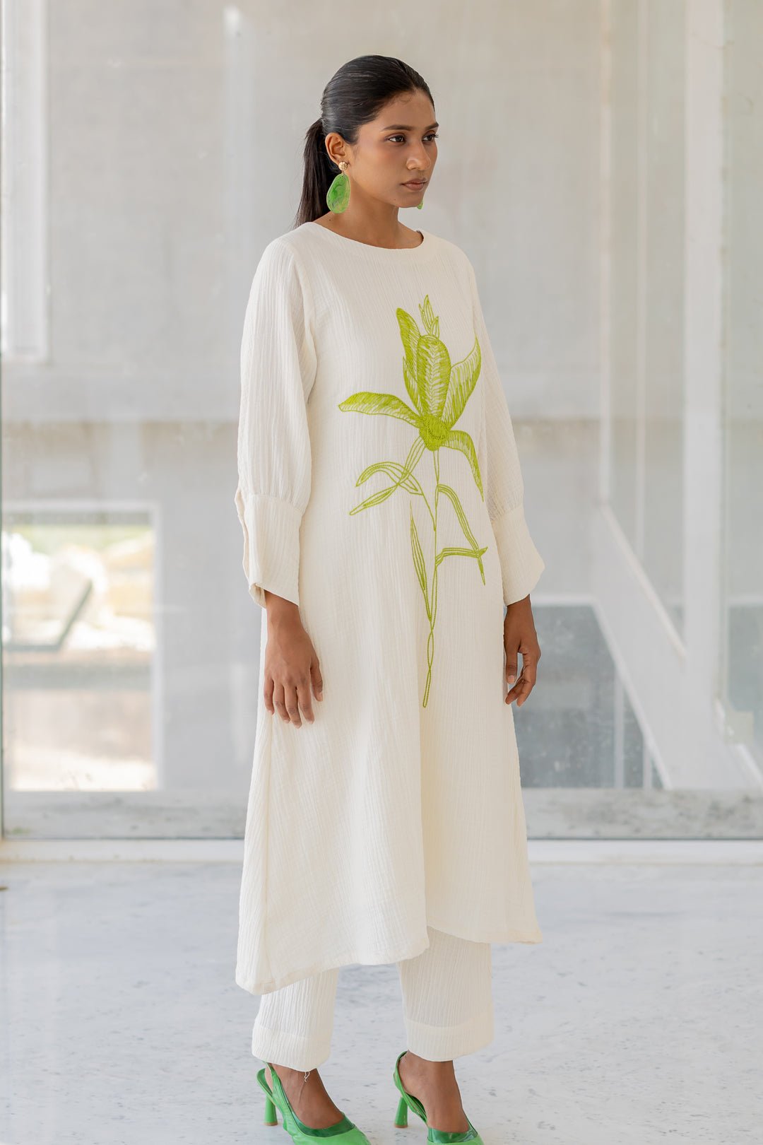 Vanilla Mist Embroidered Kurta Set - CiceroniKurta Set, Everyday WearSilai Studio