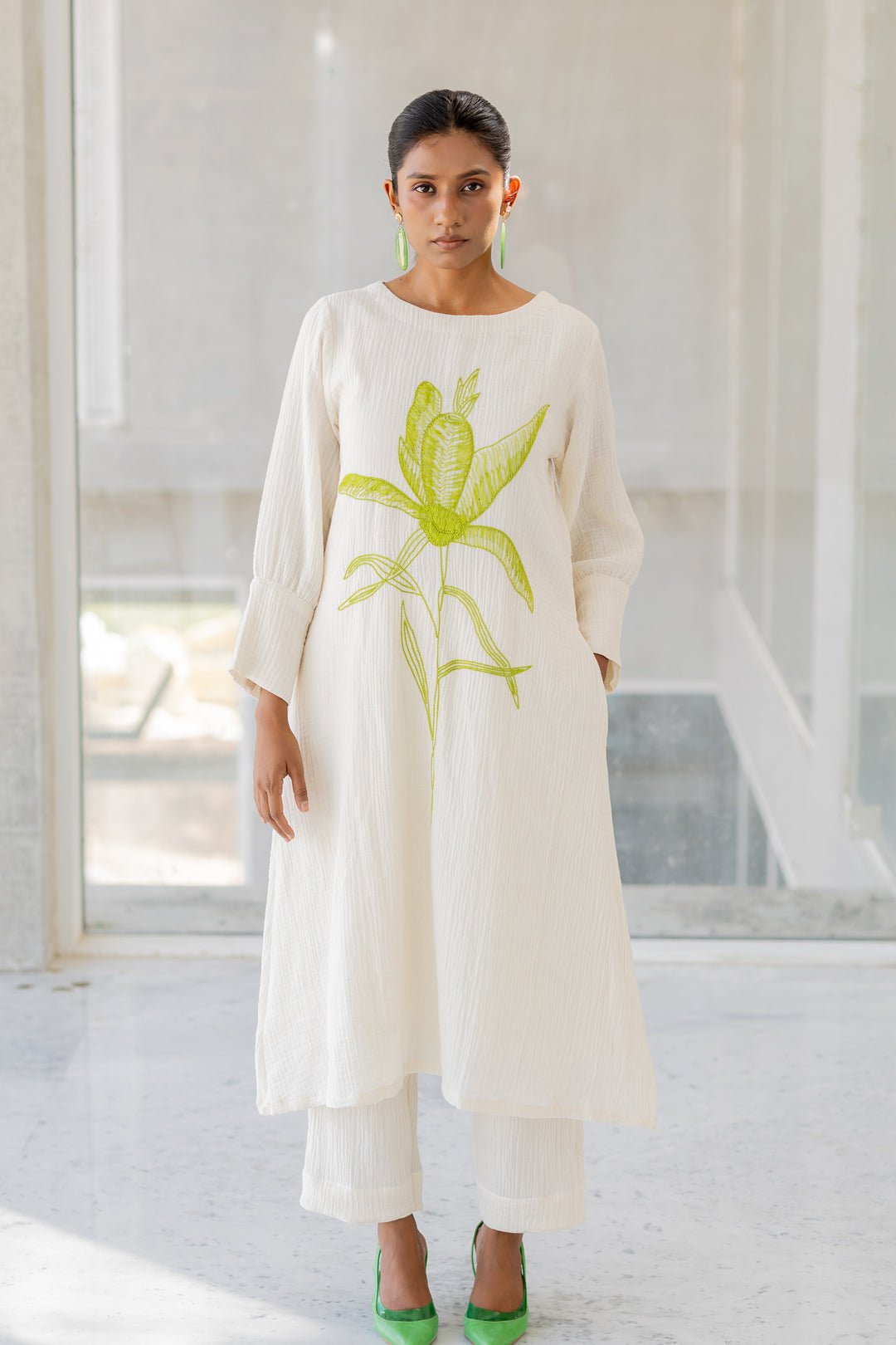 Vanilla Mist Embroidered Kurta Set - CiceroniKurta Set, Everyday WearSilai Studio