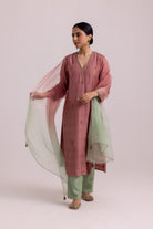 Veena Kurta Dupatta Set - Dusty Pink - CiceroniKurta Set, Festive WearLabel Shreya Sharma