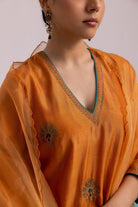 Veena Kurta Dupatta Set - Orange - CiceroniKurta Set, Festive WearLabel Shreya Sharma