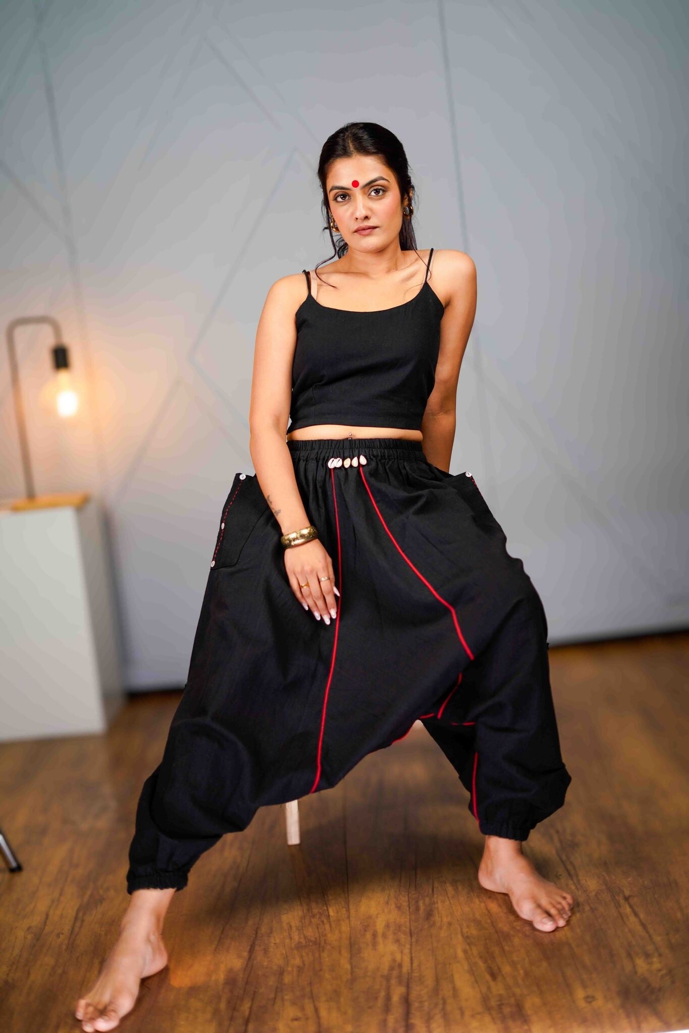 Veer – Black Drop Crotch Pant - CiceroniPantsPrathaa