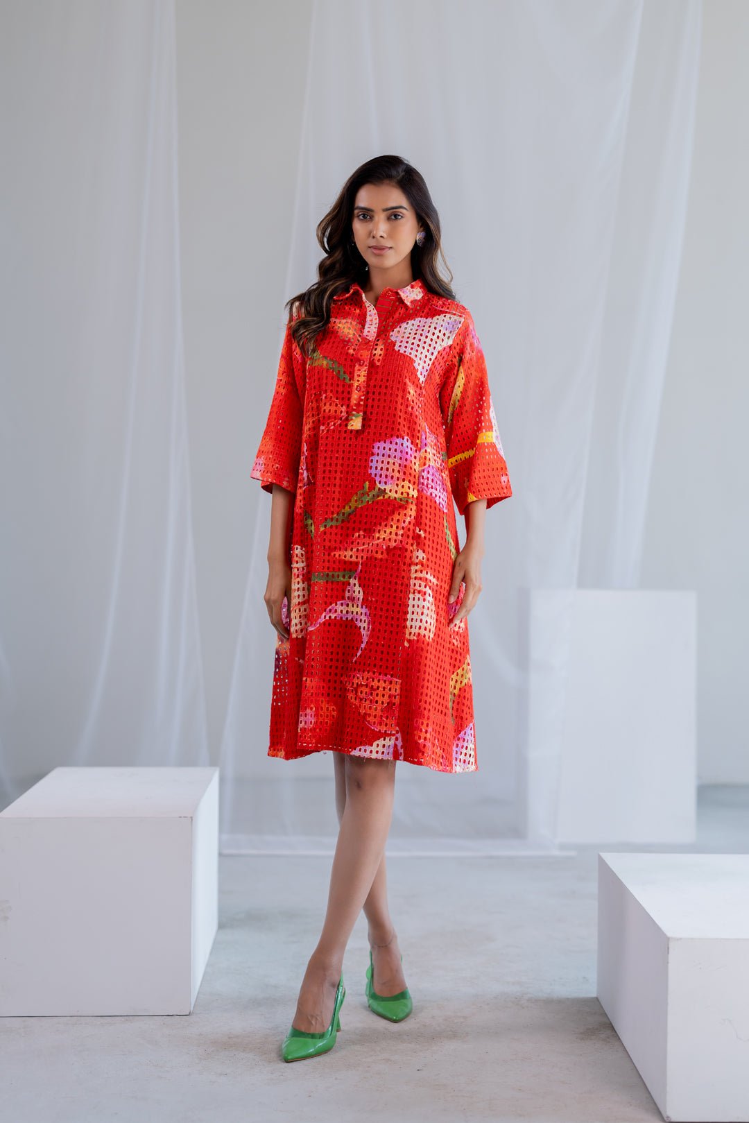 Vermilion Orchids Dress - CiceroniDressesSilai Studio