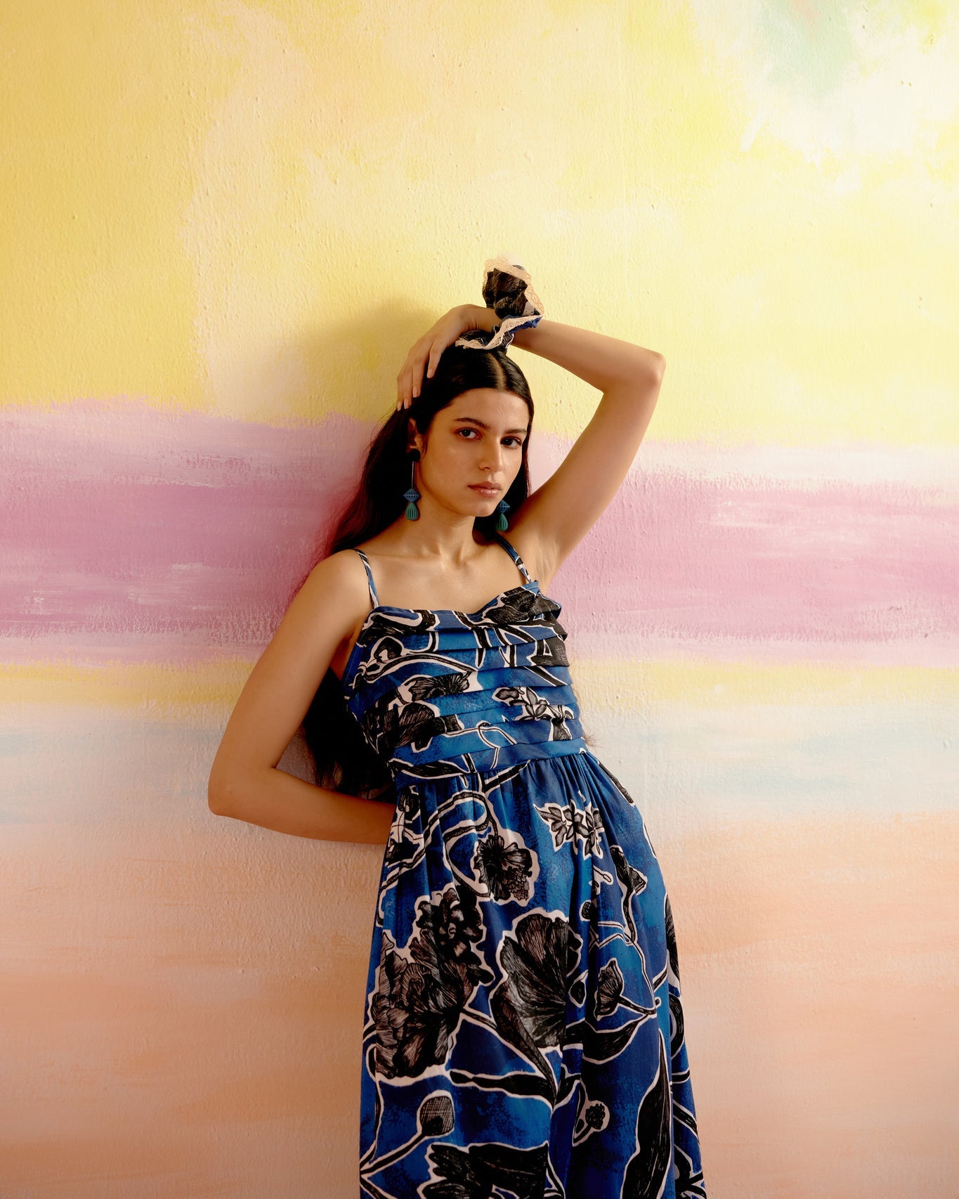 Verona Maxi Dress - Blue Jardin Print - CiceroniDressesHappi Space