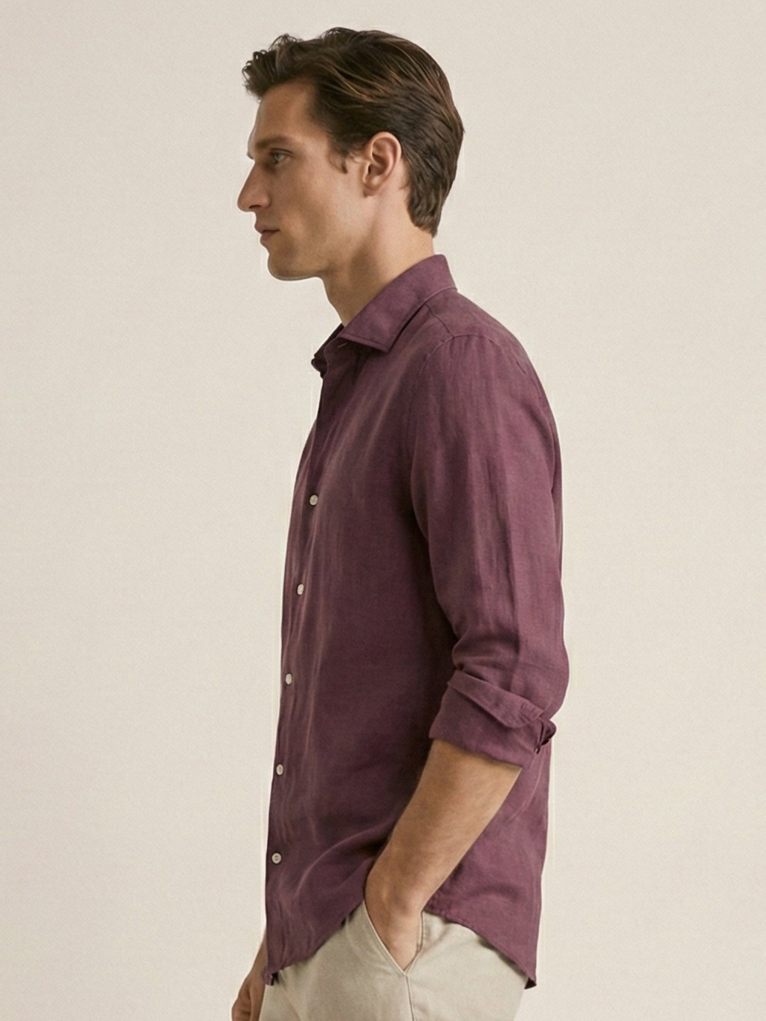 Vintage Plum 100% Pure Linen Shirt - CiceroniMen Shirtsbhrāta