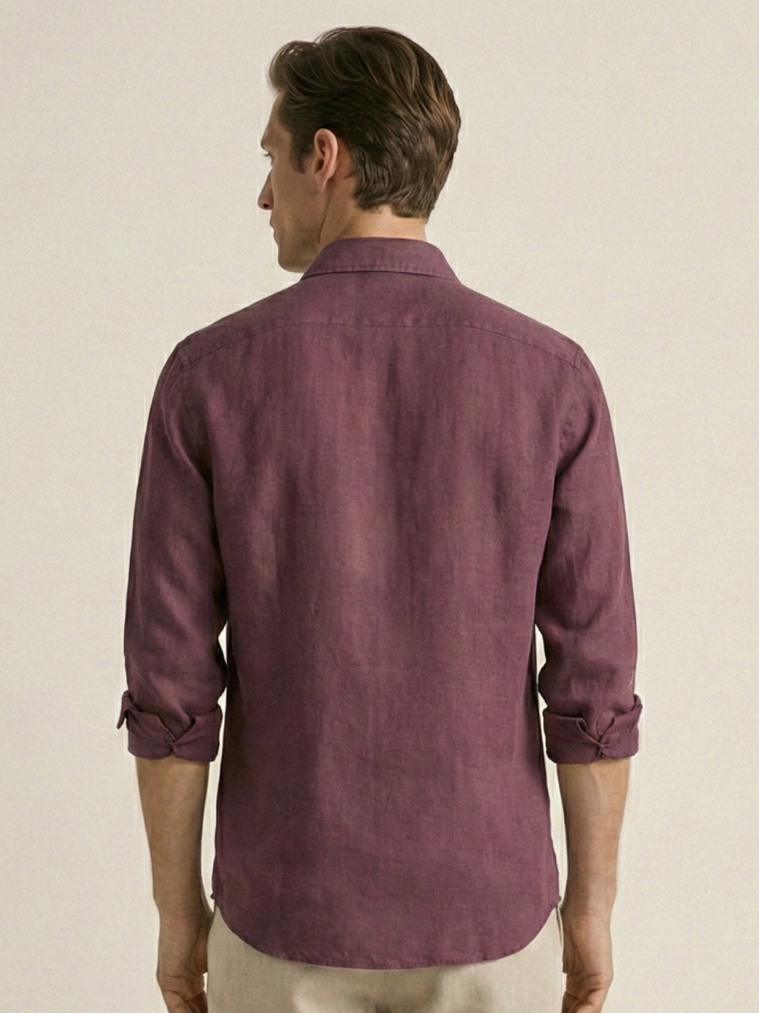Vintage Plum 100% Pure Linen Shirt - CiceroniMen Shirtsbhrāta