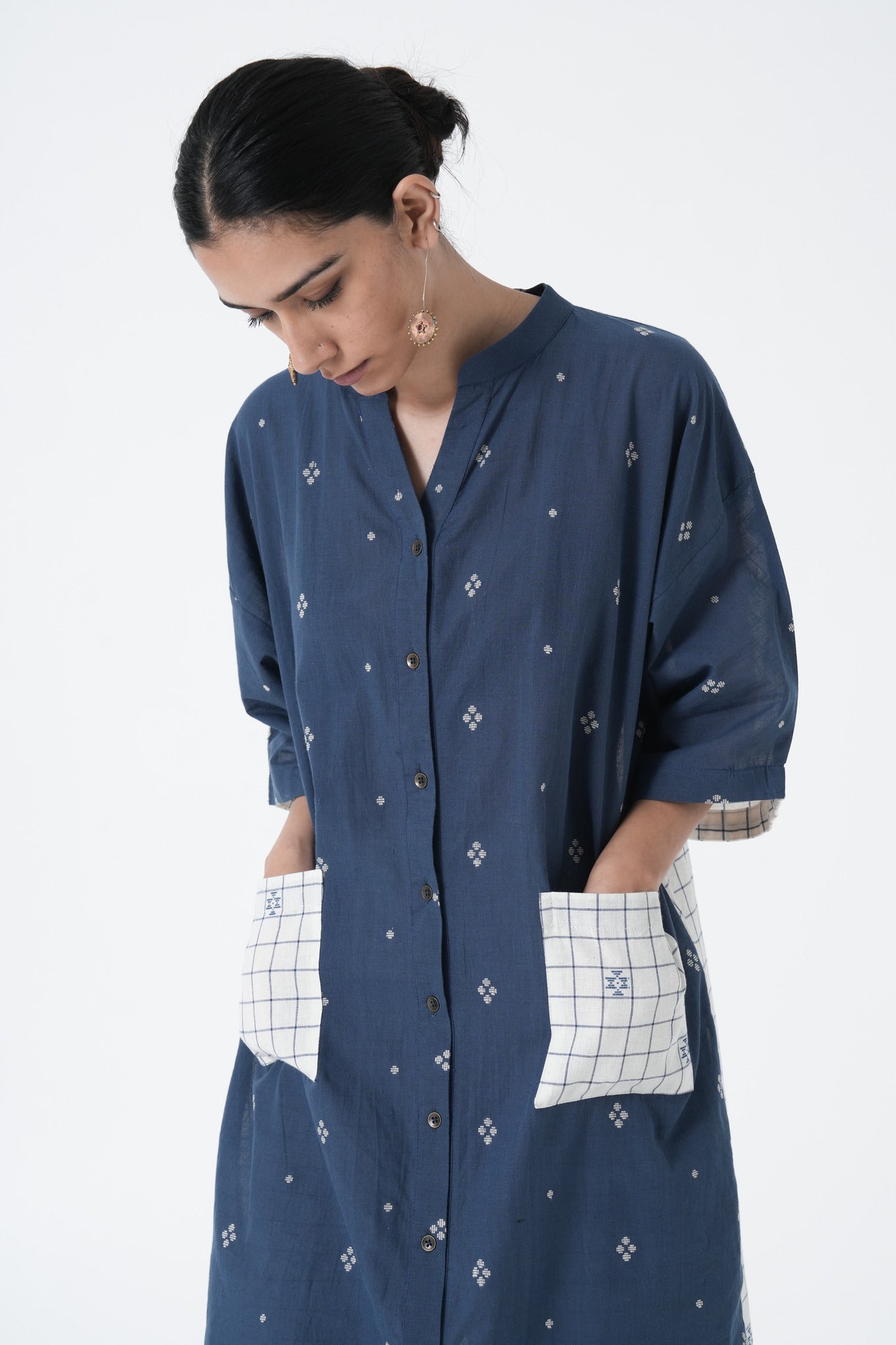 Vintage Tunic - Blue - CiceroniKurtaThe Kaatn Trail