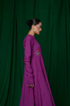 Violet Linen Anarkali Kurta Set - CiceroniKurta Set, Festive WearSaphed