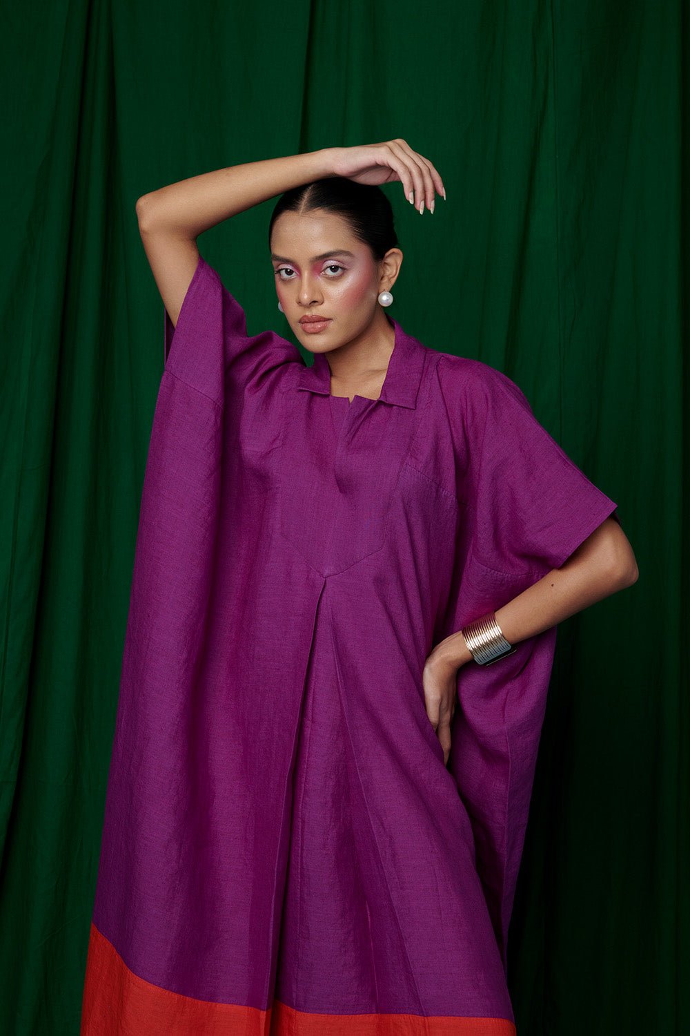 Violet Linen Kaftan Dress - CiceroniKaftanSaphed