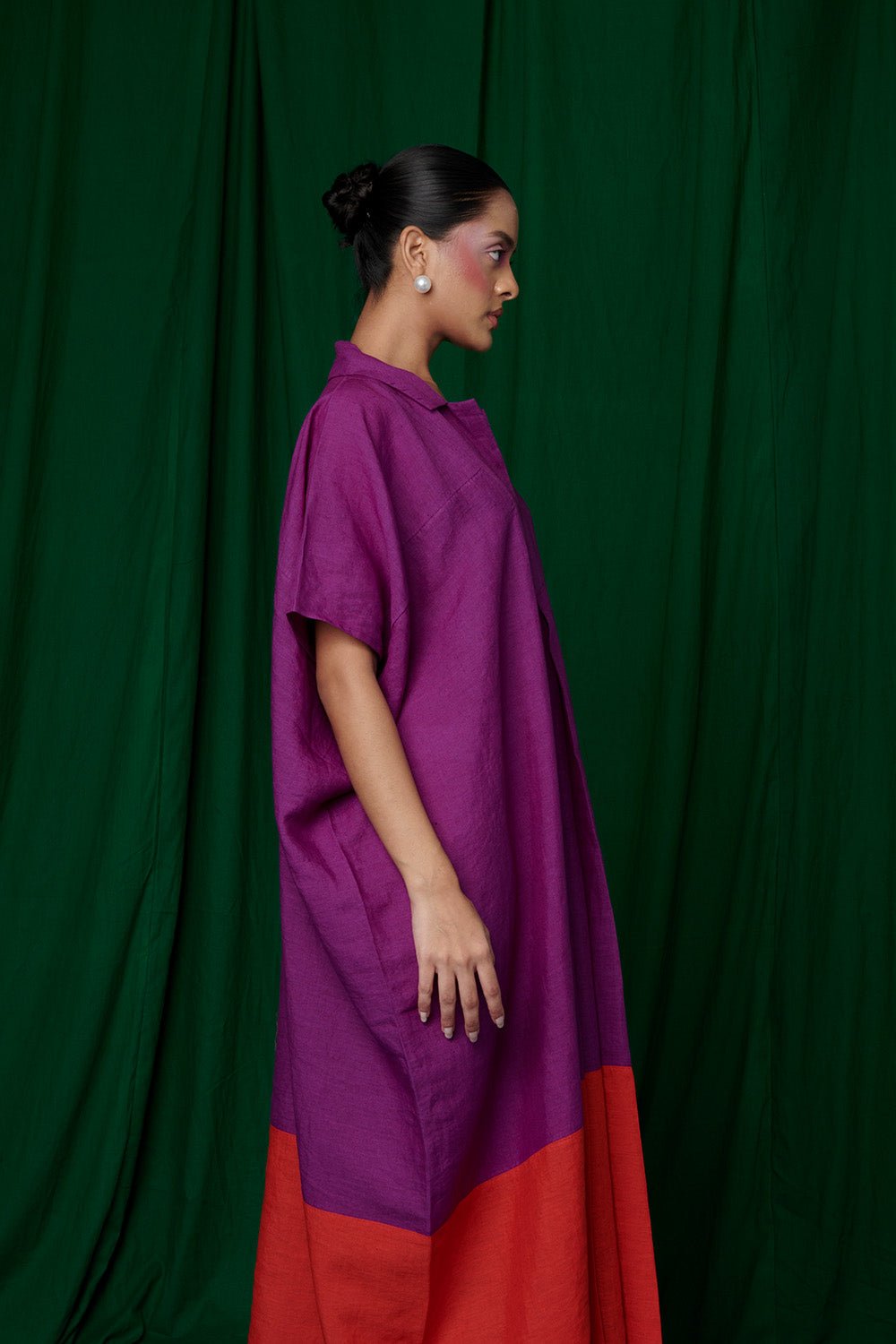 Violet Linen Kaftan Dress - CiceroniKaftanSaphed