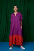 Violet Linen Kaftan Dress - CiceroniKaftanSaphed