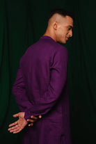 Violet Linen Men's Kurta - CiceroniKurta, Festive WearSaphed