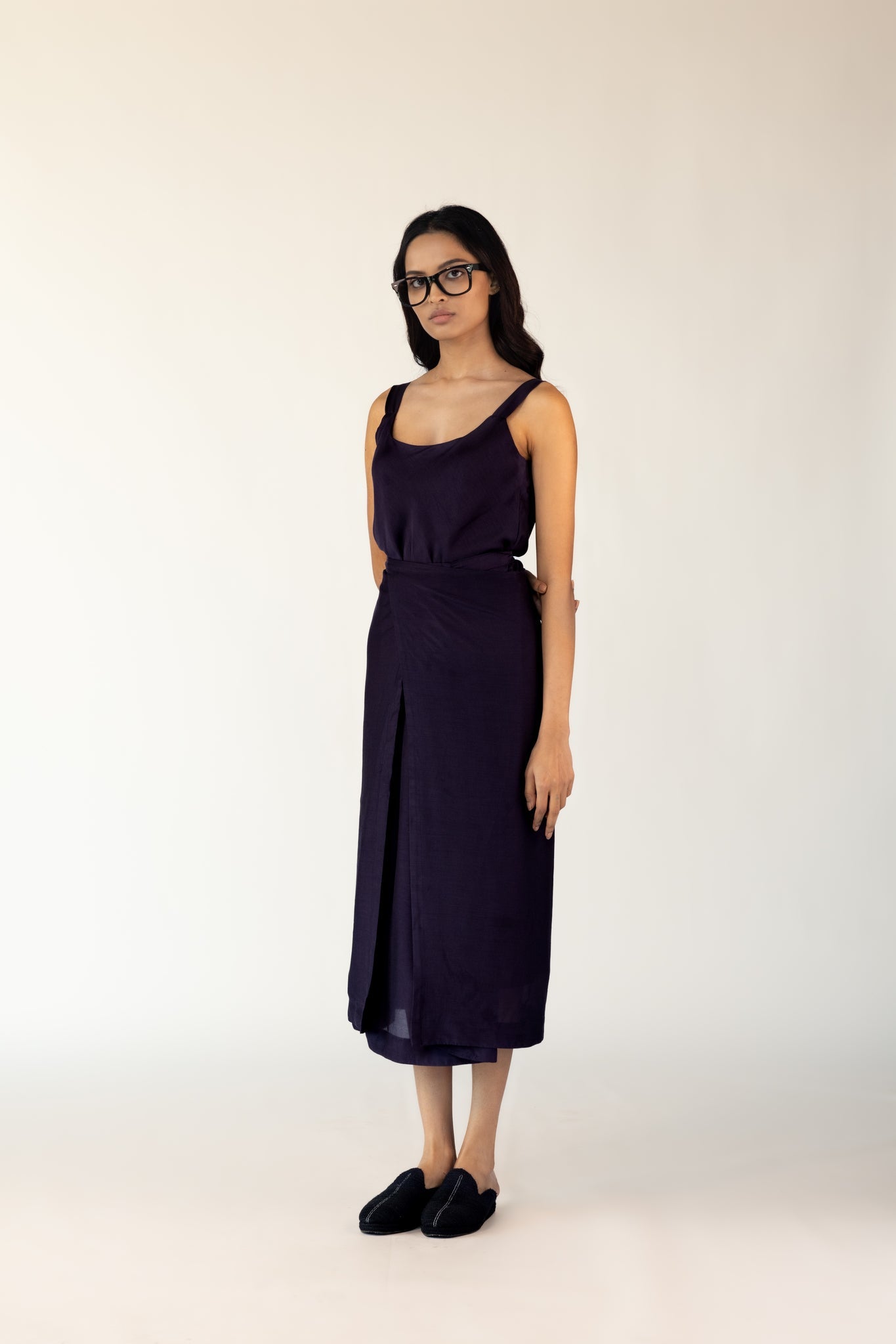 Violet Silk Wrap Dress - CiceroniDressesOtouto