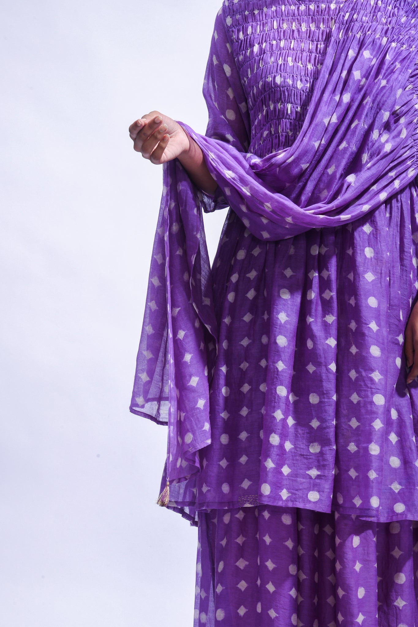 Violet Smocked Set - CiceroniSkirt SetJayati Goenka