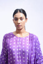 Violet Smocked Silk Set - CiceroniKurta Set, Everyday WearJayati Goenka