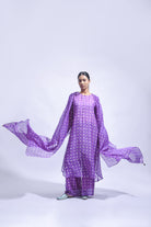 Violet Smocked Silk Set - CiceroniKurta Set, Everyday WearJayati Goenka