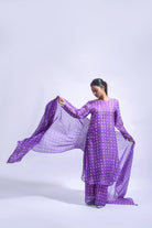 Violet Smocked Silk Set - CiceroniKurta Set, Everyday WearJayati Goenka
