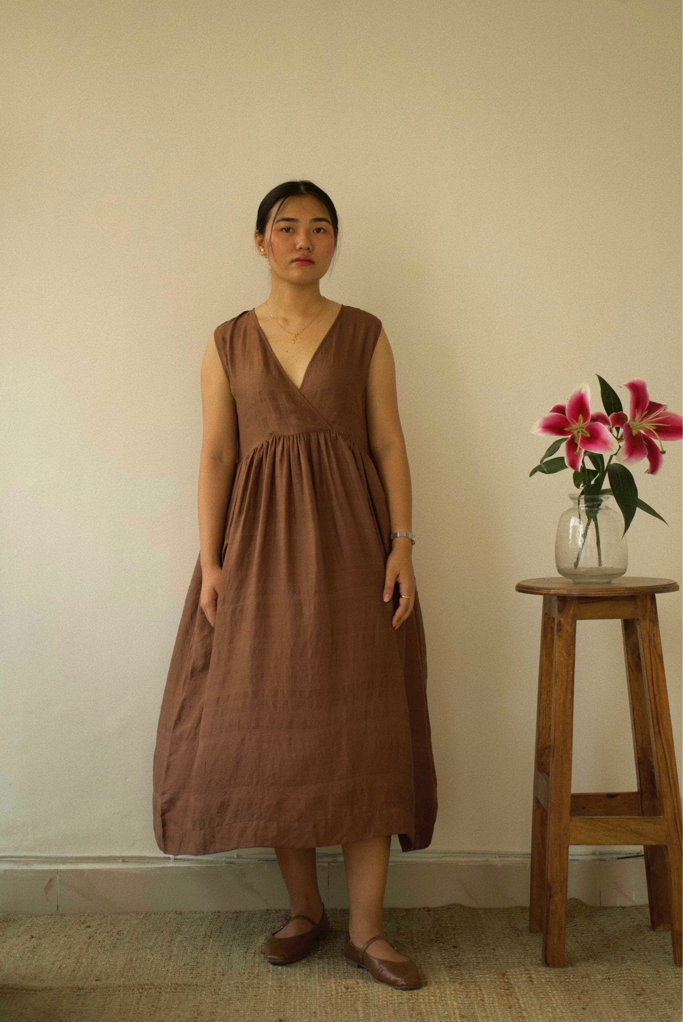 Walnut Angrakha Dress - CiceroniDresseswith N.