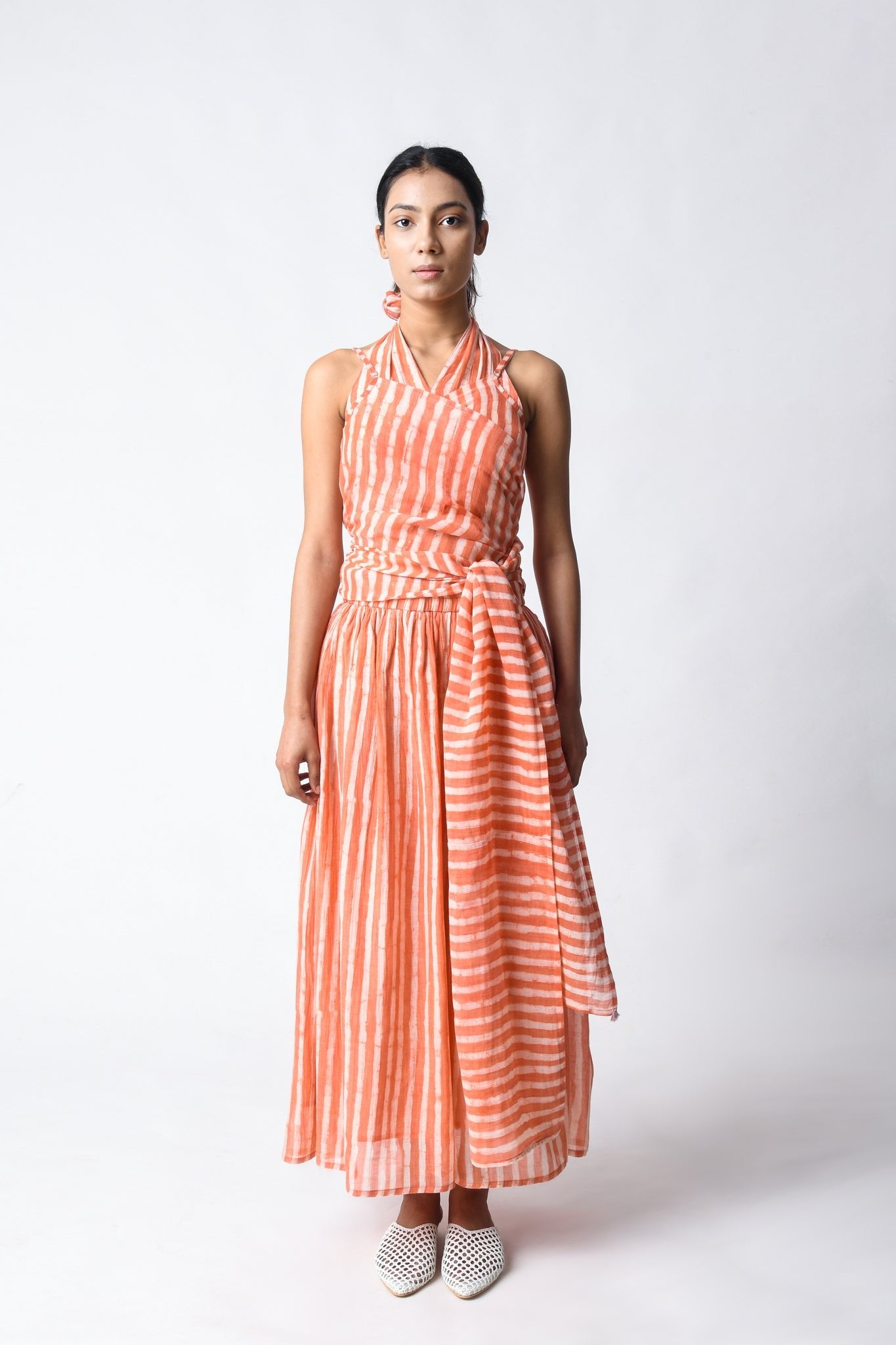 Waspie Coral Cord Set - CiceroniSkirt SetJayati Goenka