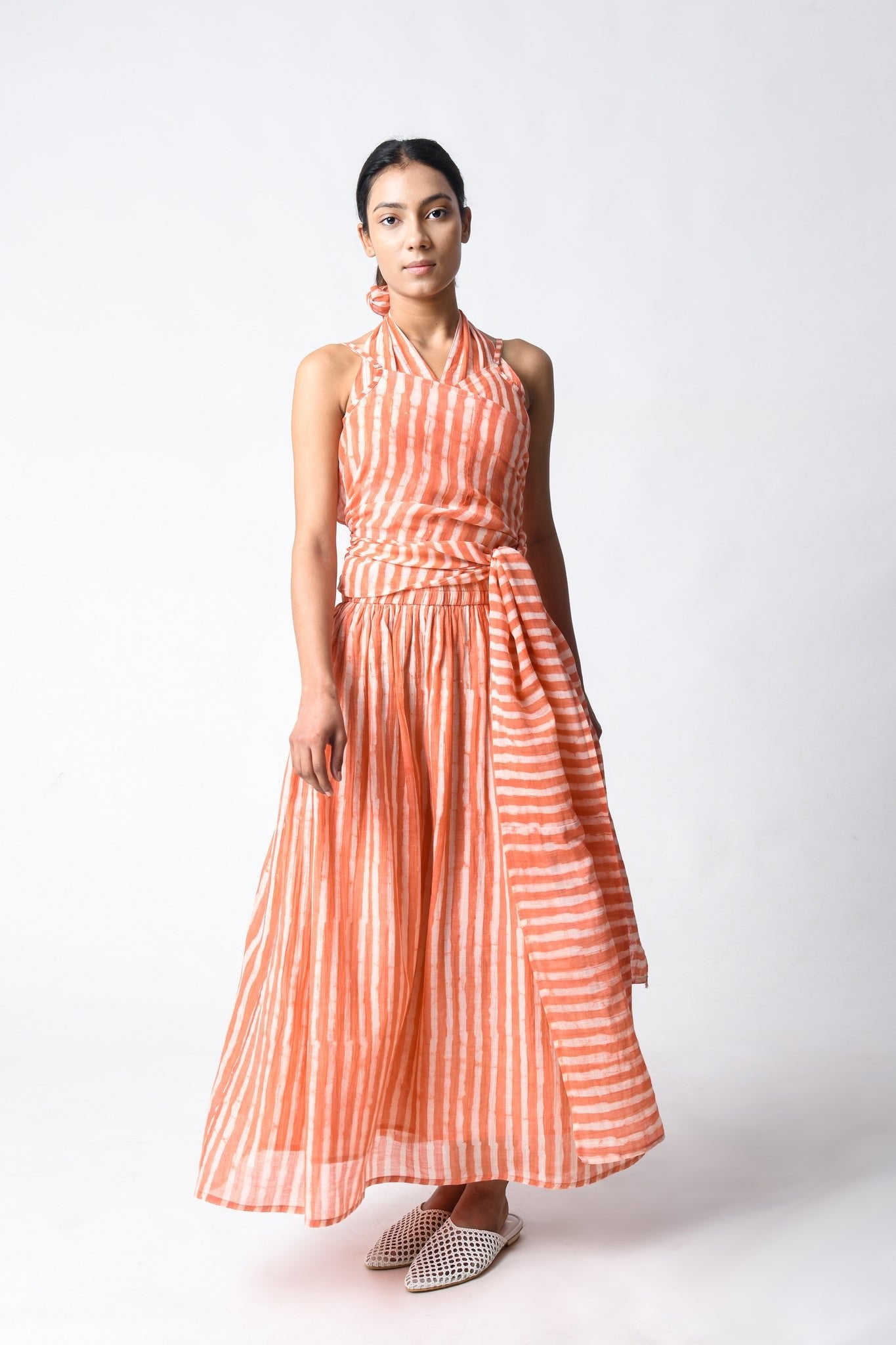 Waspie Coral Cord Set - CiceroniSkirt SetJayati Goenka