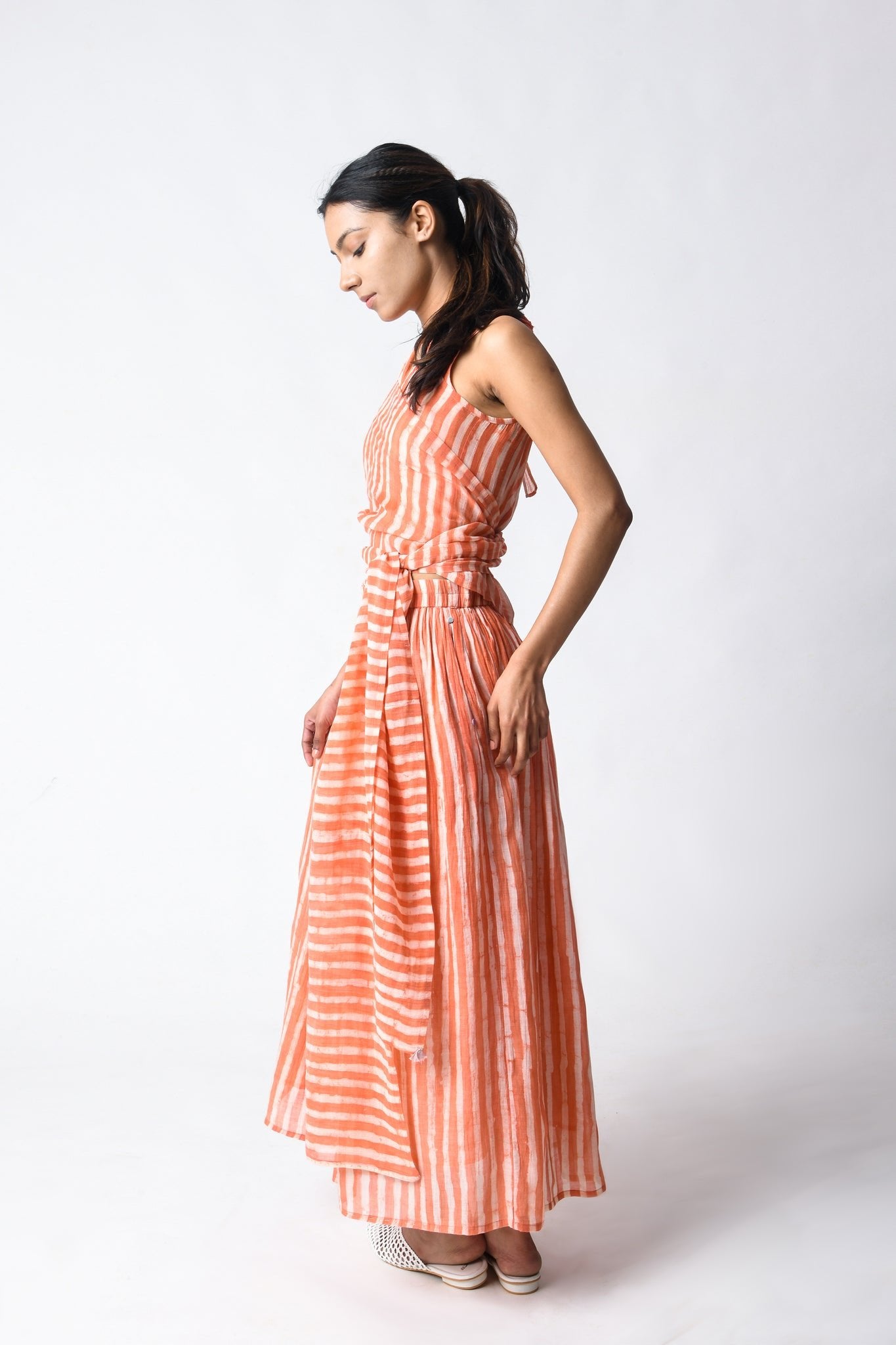 Waspie Coral Cord Set - CiceroniSkirt SetJayati Goenka