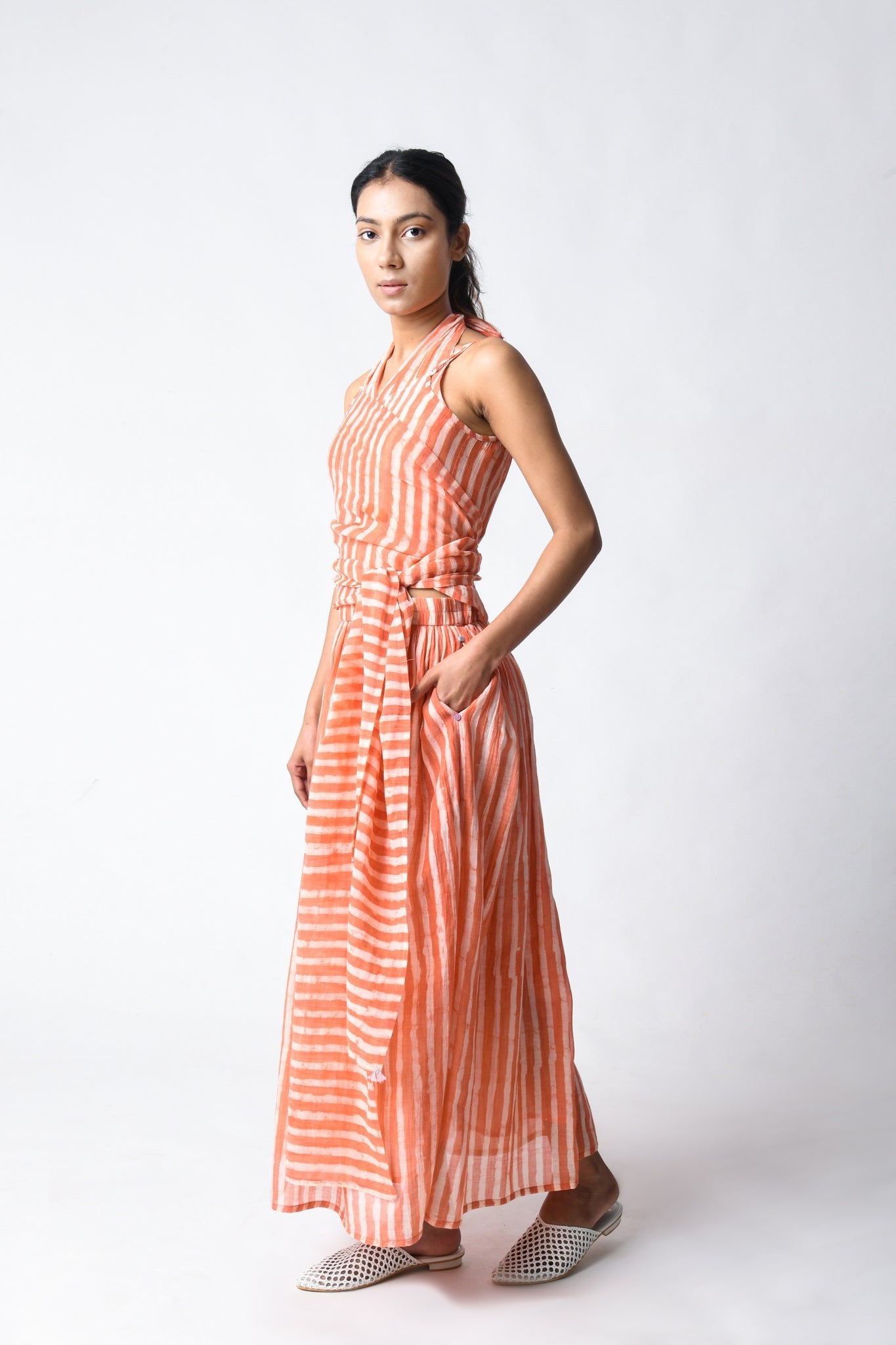 Waspie Coral Cord Set - CiceroniSkirt SetJayati Goenka