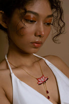 Water Lily Red Necklace - CiceroniNecklaceMelo