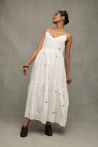 White Gulrang Pure Cotton Jamdani Dress - CiceroniDressesSutra Art of Clothing