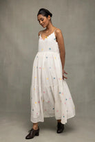 White Gulrang Pure Cotton Jamdani Dress - CiceroniDressesSutra Art of Clothing