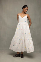 White Gulrang Pure Cotton Jamdani Dress - CiceroniDressesSutra Art of Clothing