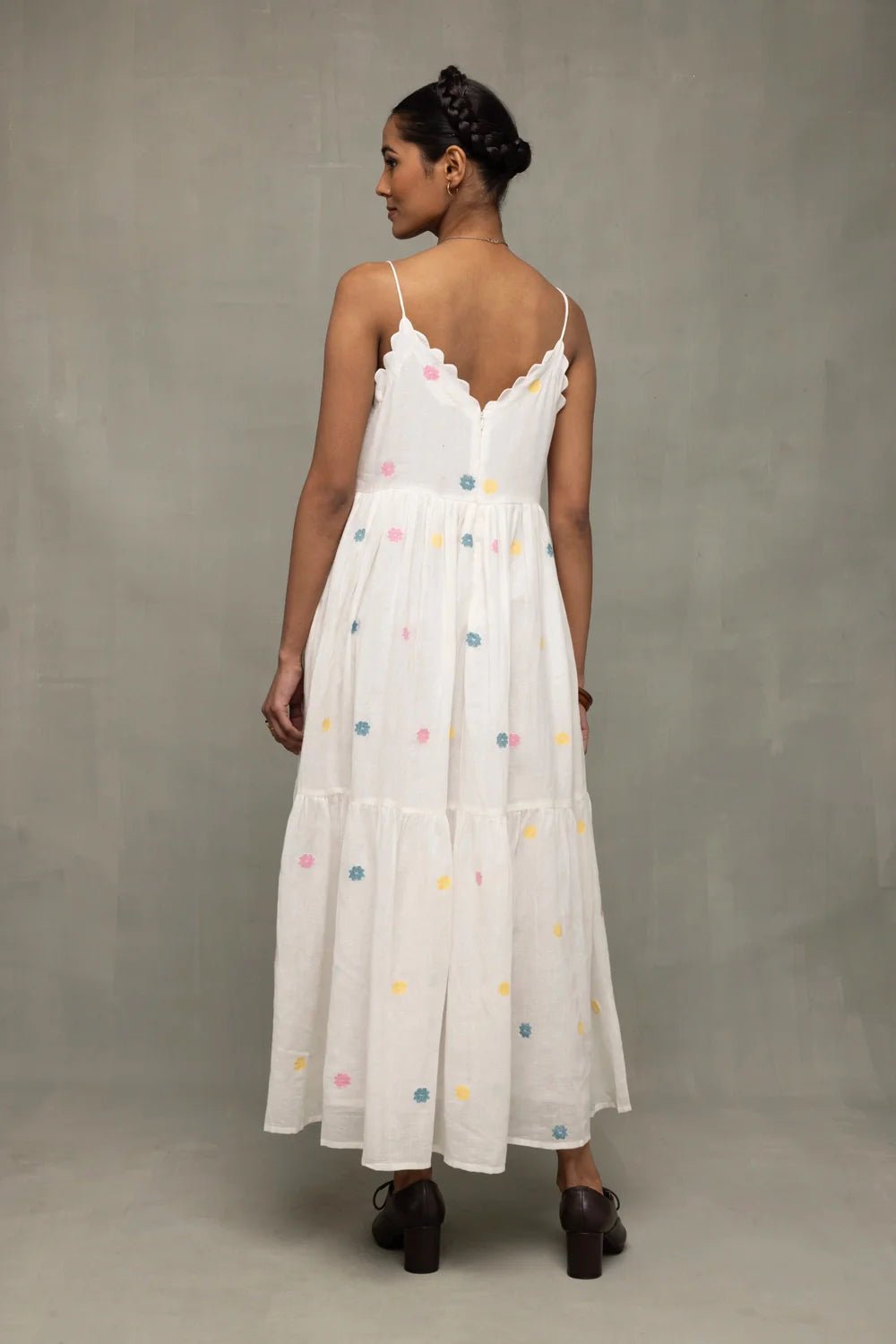 White Gulrang Pure Cotton Jamdani Dress - CiceroniDressesSutra Art of Clothing