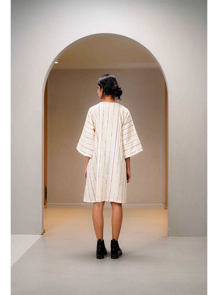 White Khesh Shift Dress - CiceroniDressesPrathaa