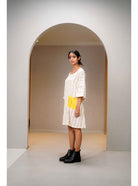 White Khesh Shift Dress - CiceroniDressesPrathaa