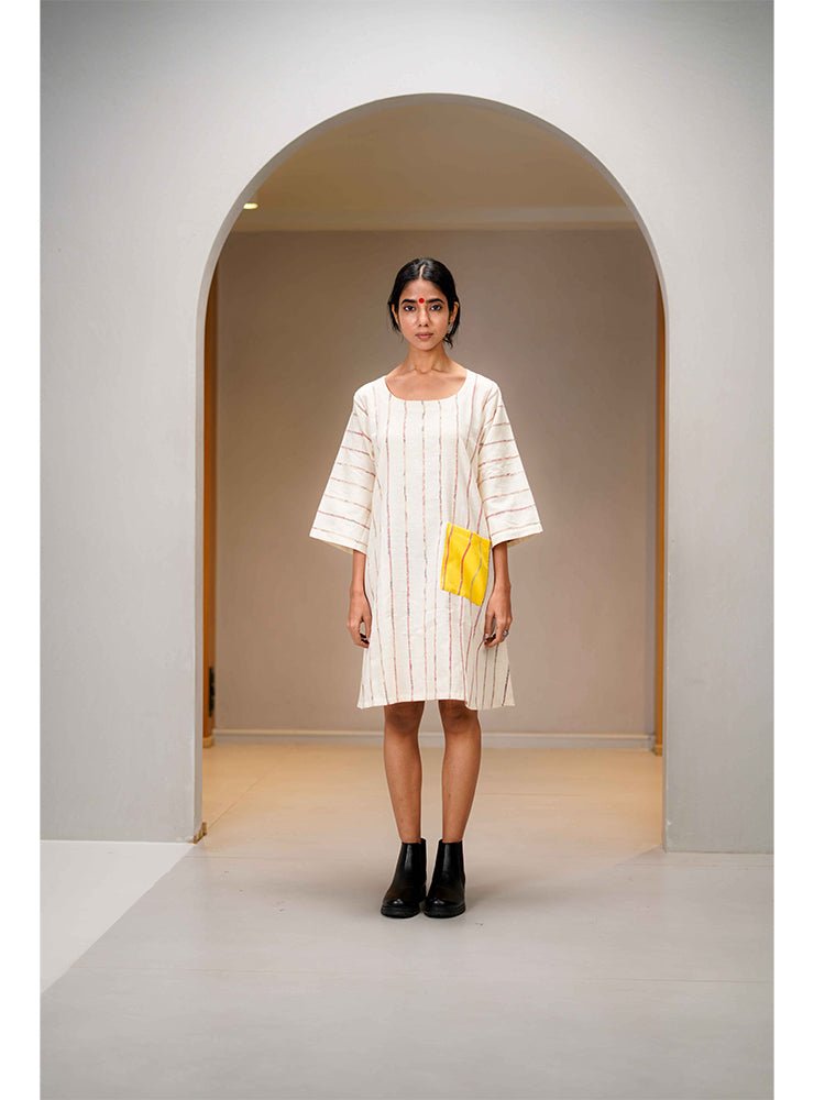 White Khesh Shift Dress - CiceroniDressesPrathaa