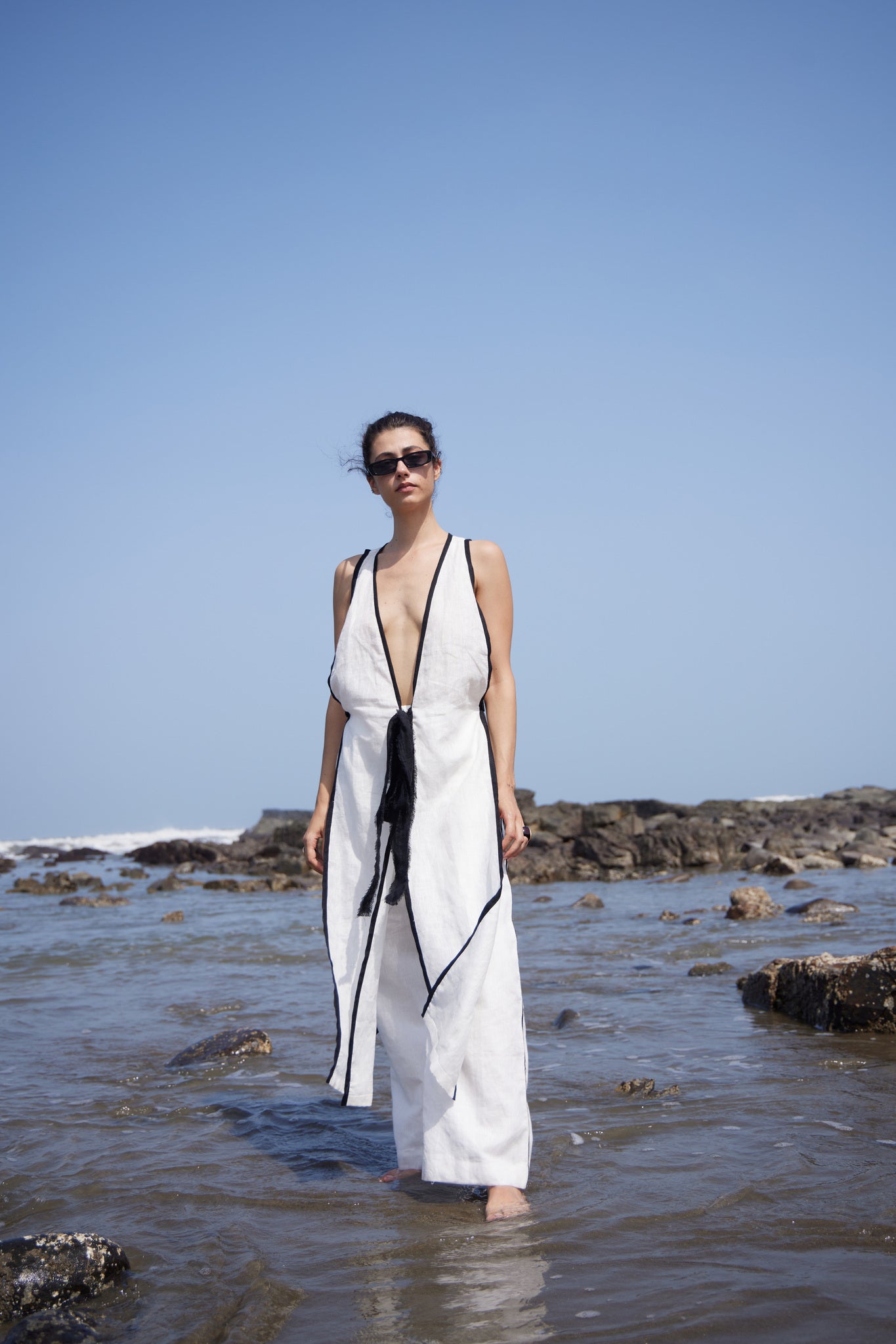 White Linen Long Top & Pant - CiceroniCo - ord SetPriyanca Khanna