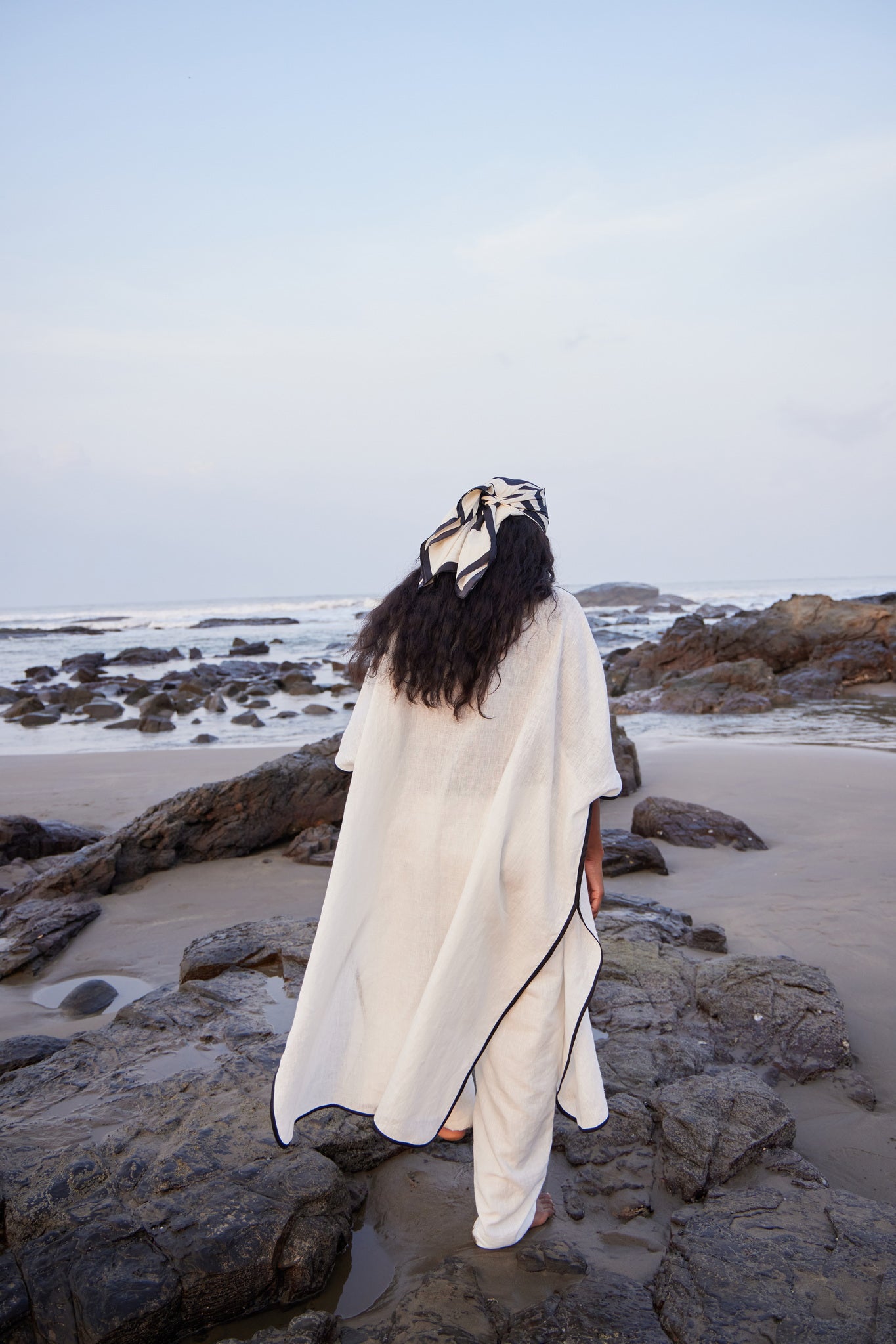 White Linen Overlay - CiceroniCapePriyanca Khanna