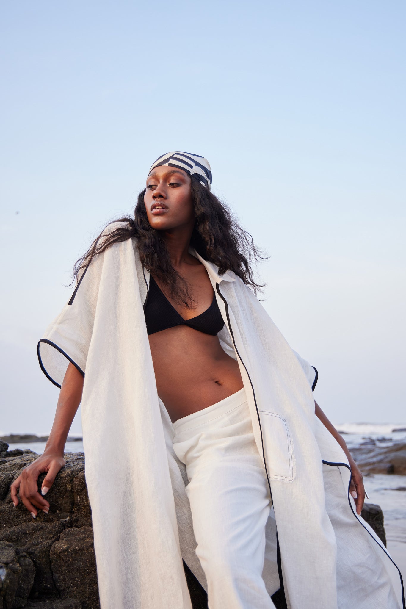 White Linen Overlay - CiceroniCapePriyanca Khanna