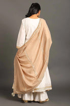 White Mastani Anarkali Set - CiceroniKurta Set, Festive WearOmaana