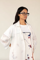 White Overlay Shift Dress Set - CiceroniJacketsOtouto