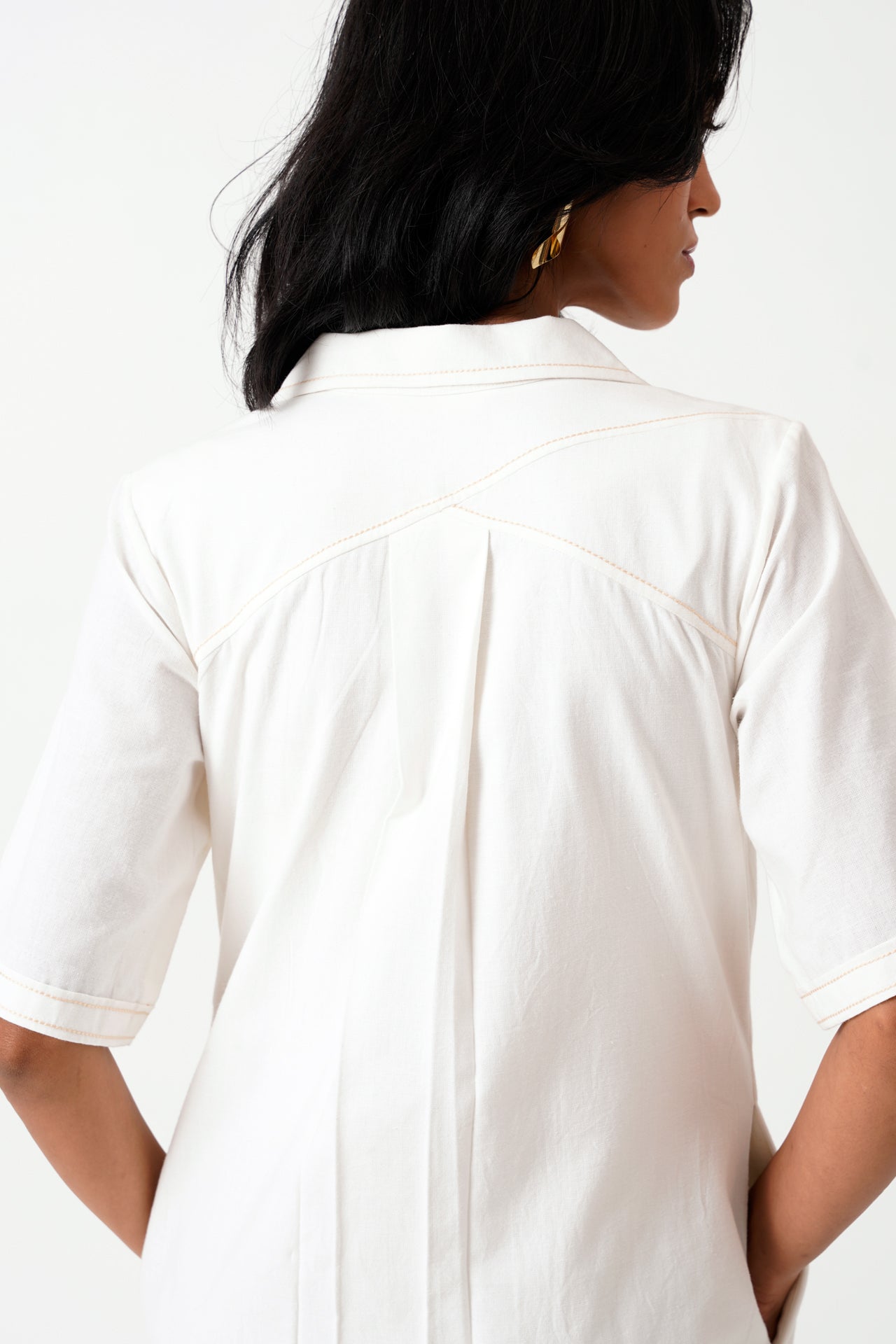 White Taiwo - Embroidered Shirt Dress - CiceroniDressesMadder Much