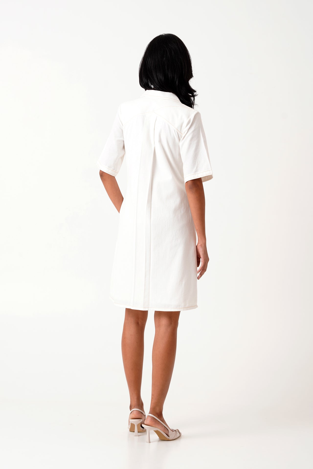 White Taiwo - Embroidered Shirt Dress - CiceroniDressesMadder Much