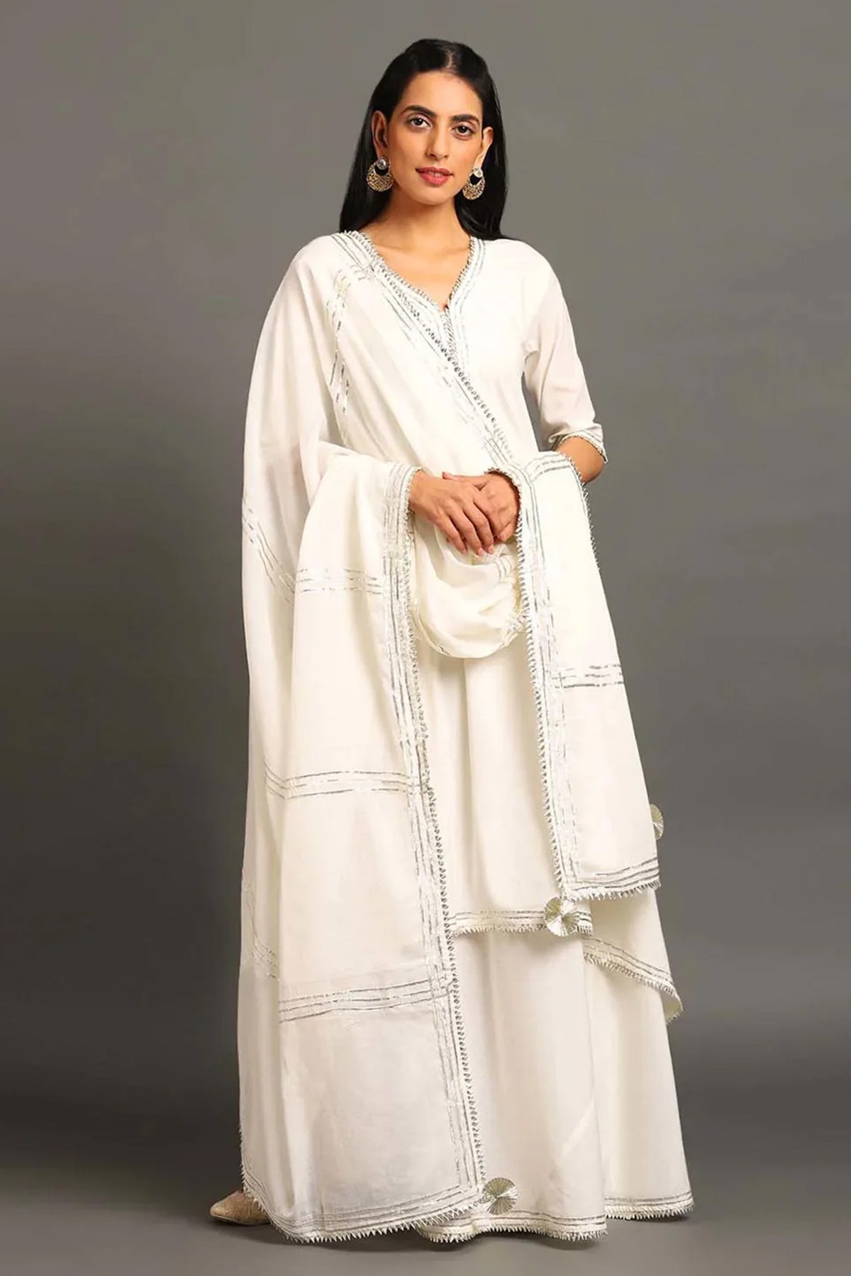 White Zara Double Layered Dress - CiceroniDressesOmaana