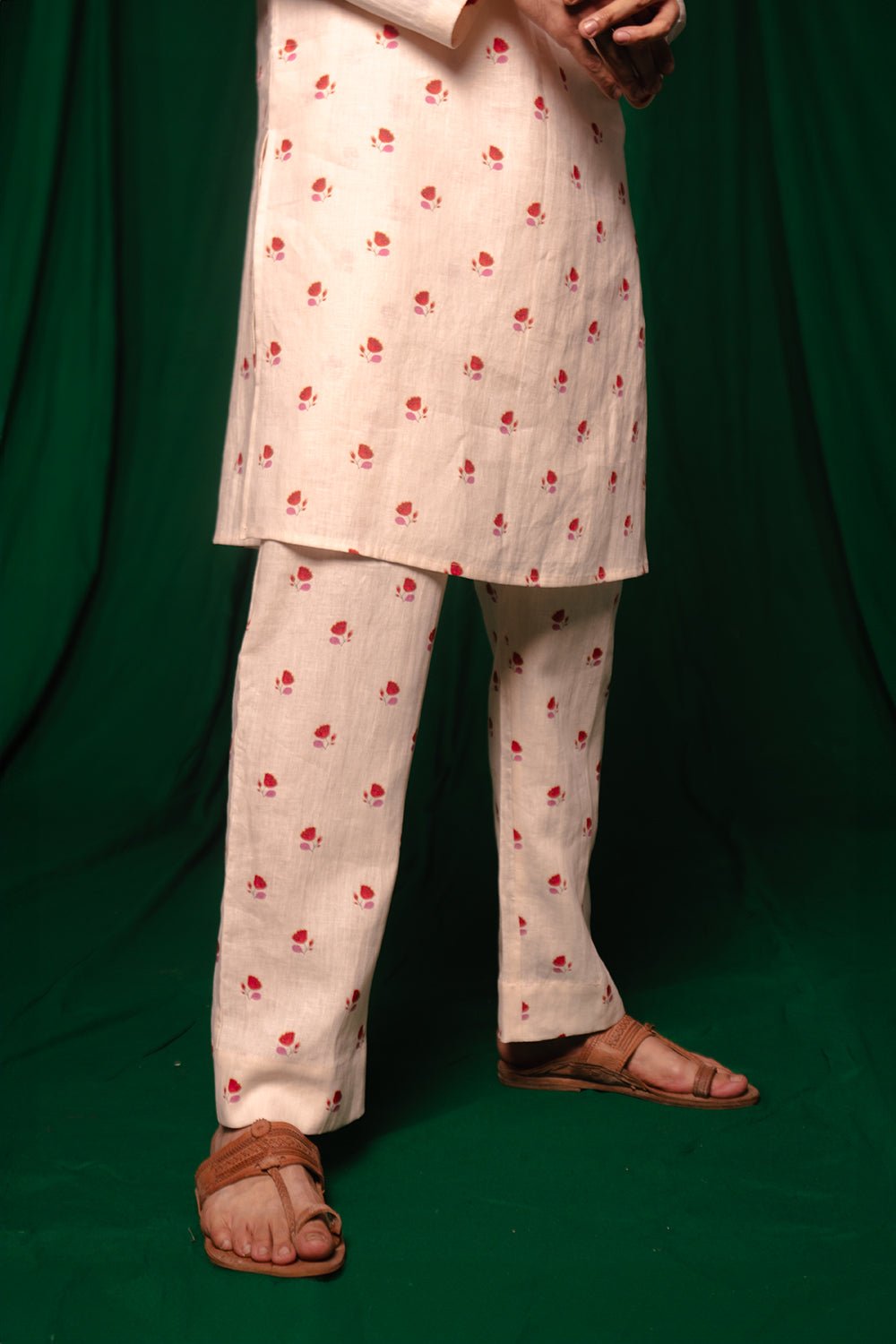 Wildflower Linen Men's Kurta Set - CiceroniKurta Set, Festive WearSaphed