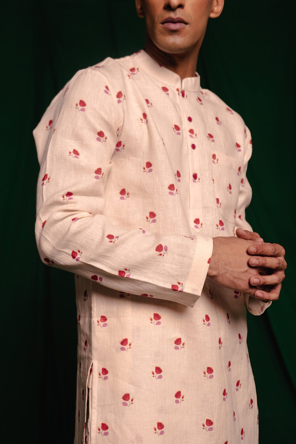 Wildflower Linen Men's Kurta - CiceroniKurta, Festive WearSaphed