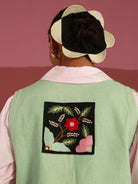 Winglore - Green Honeydew Hand Embroidered Gilet - CiceroniJacketsWinglore