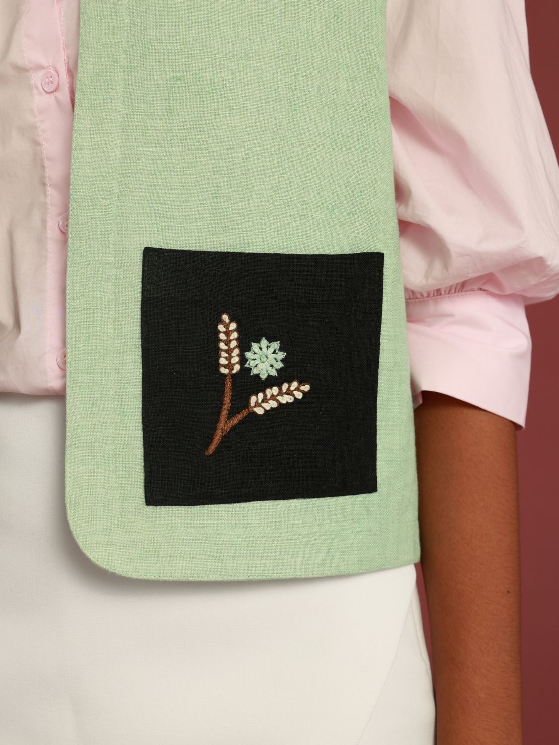 Winglore - Green Honeydew Hand Embroidered Gilet - CiceroniJacketsWinglore