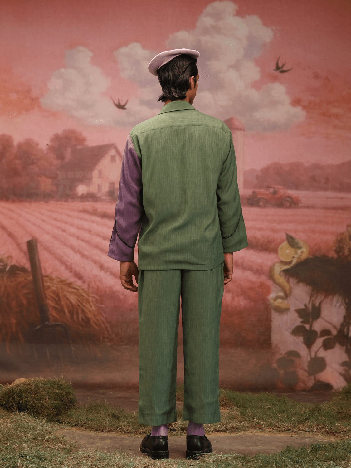 Winglore - Half and half: The Green Edition Owls Hand Embroidered Shirt & Pants - CiceroniCo-ord setWinglore